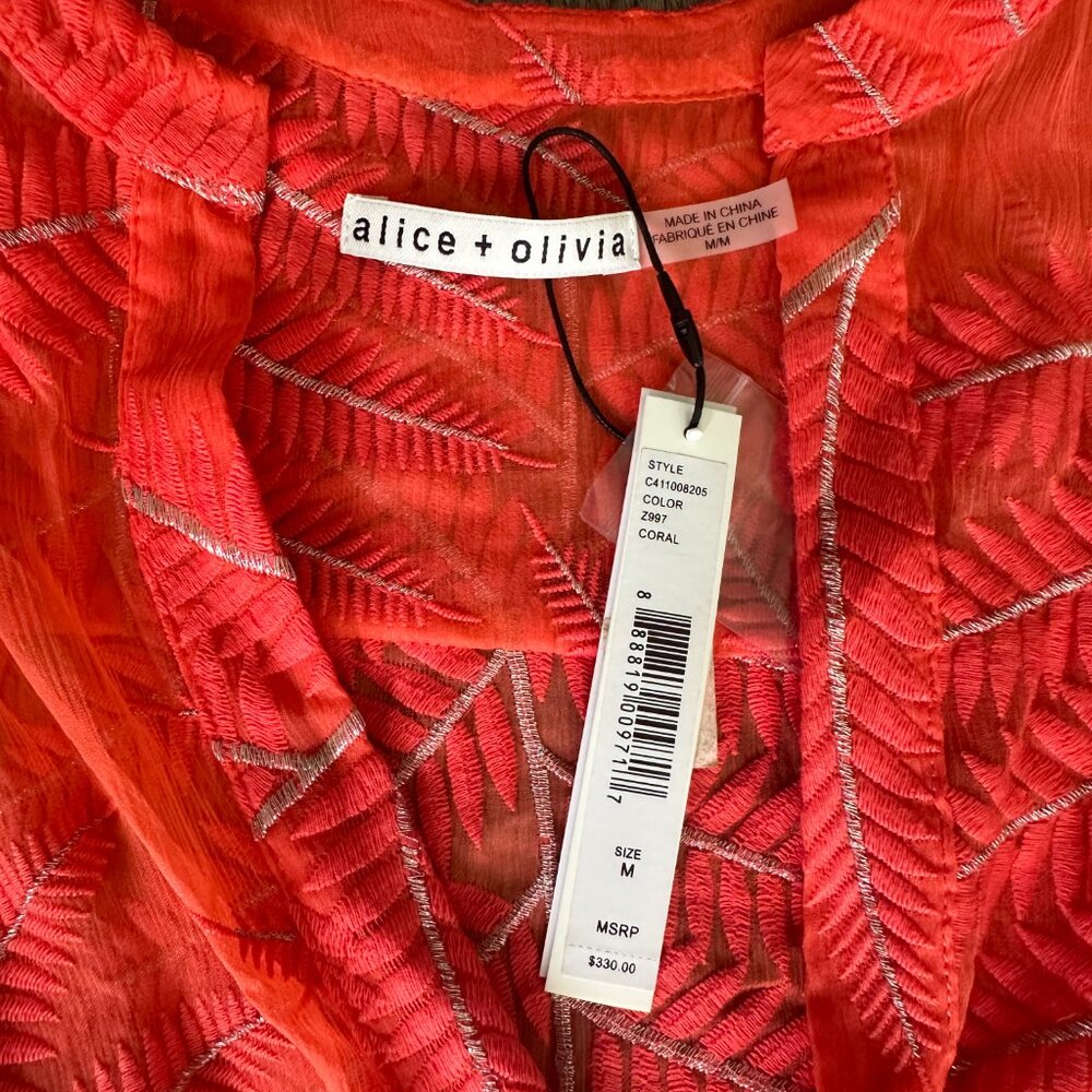alice + olivia coral coverup size M